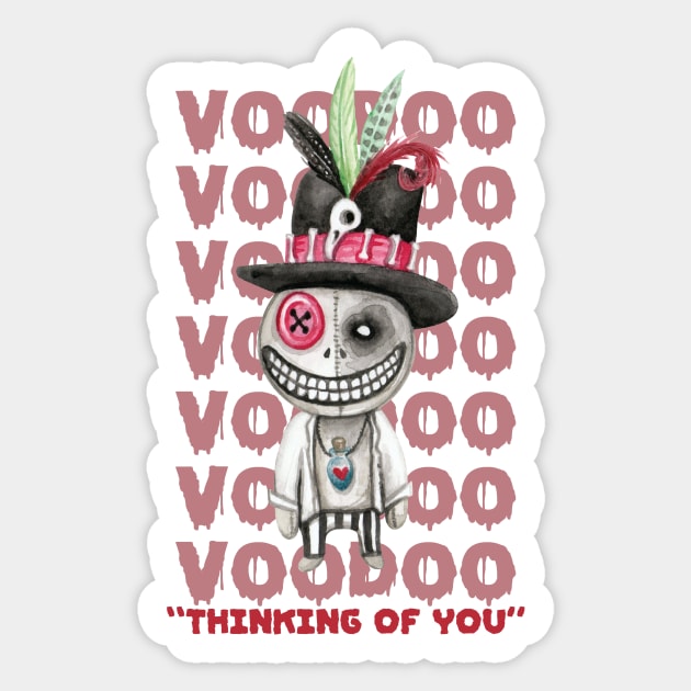 Voodoo Doll Thinking Of You Halloween Sticker by The WYLD Tribe